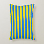 黄色と青のストライプ アクセントクッション (正面(垂直))