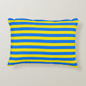 黄色と青のストライプ アクセントクッション (裏面)