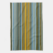 黄色と青のストライプ キッチンタオル (縦)