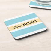 黄色と青のストライプ コースター (左側)