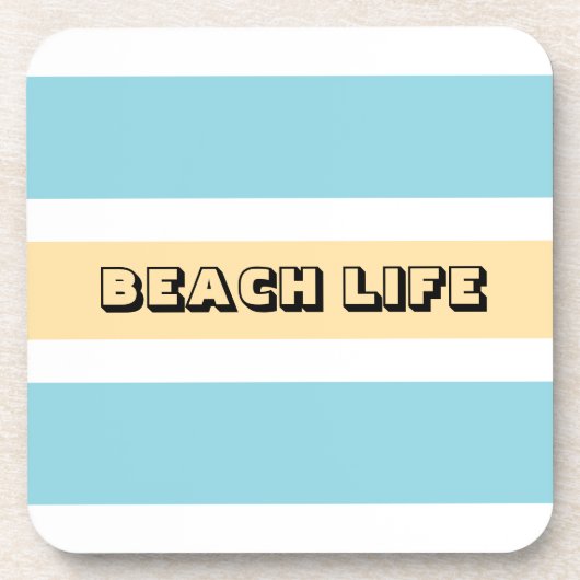 黄色と青のストライプ コースター (正面)