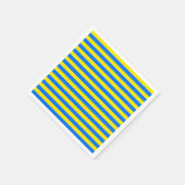 黄色と青のストライプ スタンダードカクテルナプキン (角)