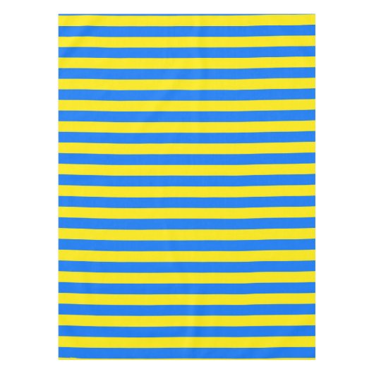 黄色と青のストライプ テーブルクロス (正面)