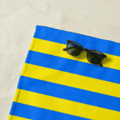 黄色と青のストライプ ビーチタオル (インサイチュ)