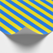 黄色と青のストライプ ラッピングペーパー (角)