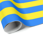 黄色と青のストライプ ラッピングペーパー (ロールコーナー)