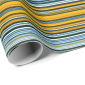 黄色と青のストライプ ラッピングペーパー (ロールコーナー)