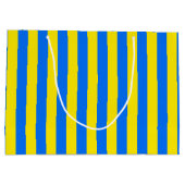 黄色と青のストライプ ラージペーパーバッグ (裏面)