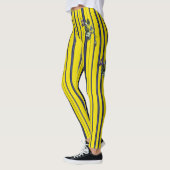 黄色と青のストライプ(花あり) レギンス (左)