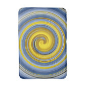黄色と青のスパイラルパターン バスマット (正面縦)