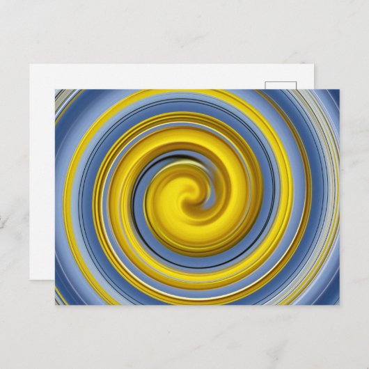 黄色と青のスパイラル ポストカード (正面/裏面)