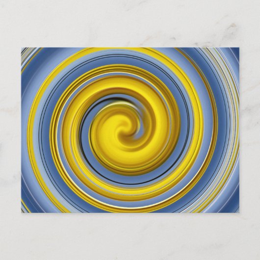 黄色と青のスパイラル ポストカード (正面)