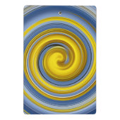 黄色と青のスパイラル ミニクリップボード (裏面)
