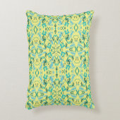 黄色と青のスプラッ絵を描シング アクセントクッション (正面(垂直))