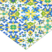 黄色と青のタイスペインのル テーブルクロス (アングル)