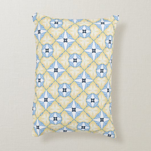 黄色と青のタイル アクセントクッション (裏面(縦))
