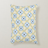 黄色と青のタイル アクセントクッション (正面(垂直))