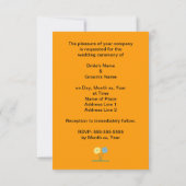 黄色と青のデイジーの花の結婚式 招待状 (裏面)