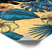 黄色と青のトゥカン庭園 ポスター (角)