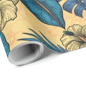 黄色と青のトゥカン庭園 ラッピングペーパー (ロールコーナー)