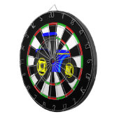 黄色と青のトラクター ダーツボード (正面右)