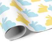 黄色と青のバンニーラッピング紙 ラッピングペーパー (ロールコーナー)