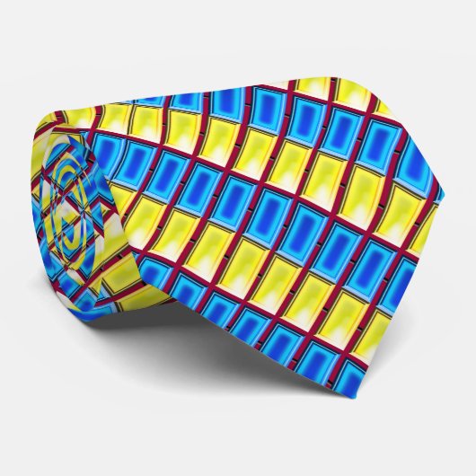 黄色と青のパターンタイ ネクタイ (ロール)