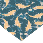 黄色と青のパターン – コイ魚 ショートテーブルランナー (コーナー)