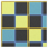 黄色と青のパタ市松模様にーン ファブリック (クローズアップ)