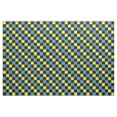 黄色と青のパタ市松模様にーン ファブリック (ヤード)