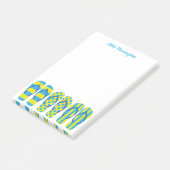 黄色と青のビーチサンダルポストイットメモ帳 ポストイット (アングル)