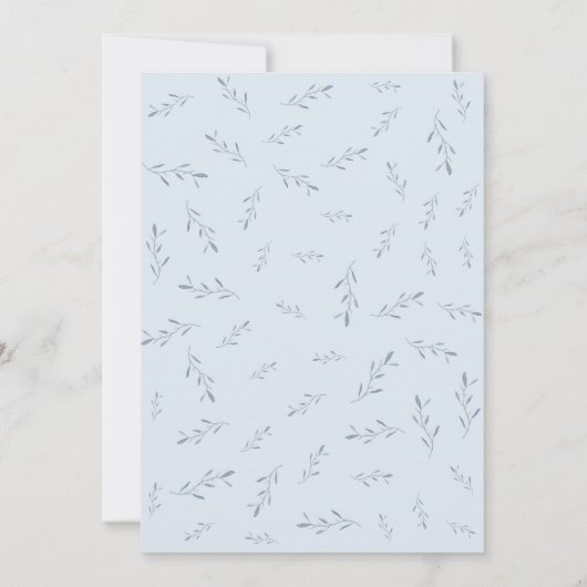 黄色と青のフローラの結婚枝 招待状 (裏面)