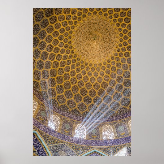 黄色と青のフローラ織物 ポスター (正面)