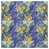 黄色と青のフローラ ファブリック (見本)