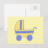 黄色と青のベビーカー ポストカード (正面/裏面)