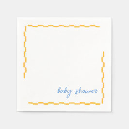 黄色と青のベビーシャワーカクテルナプキン スタンダードカクテルナプキン