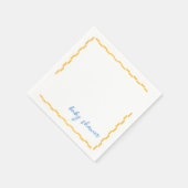 黄色と青のベビーシャワーカクテルナプキン スタンダードカクテルナプキン (角)