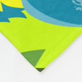 黄色と青のマカオ フリースブランケット (角)