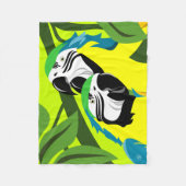 黄色と青のマカオ フリースブランケット (正面)