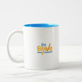 黄色と青のマグカップで勇敢やる気を起こさせるに ツートーンマグカップ