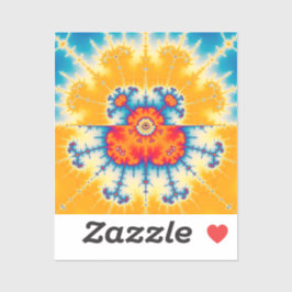 黄色と青のマンデルブロットフラクタル シール