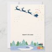 黄色と青のミニマモダンリストのメリークリスマス シーズンカード (裏面)