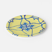 黄色と青のメディテレーニア ラウンド ペーパープレート (アングル)