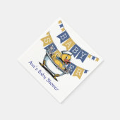 黄色と青のラバーダック男の子の赤ちゃんシャワー スタンダードカクテルナプキン (角)