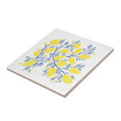 黄色と青のレモンつる植物タイル タイル (側面)