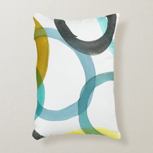 黄色と青の円を連動 アクセントクッション (正面(垂直))