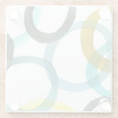 黄色と青の円を連動 ガラスコースター (裏面)