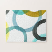 黄色と青の円を連動 ジグソーパズル (横)