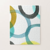 黄色と青の円を連動 ジグソーパズル (縦)