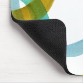 黄色と青の円を連動 マウスパッド (コーナー)